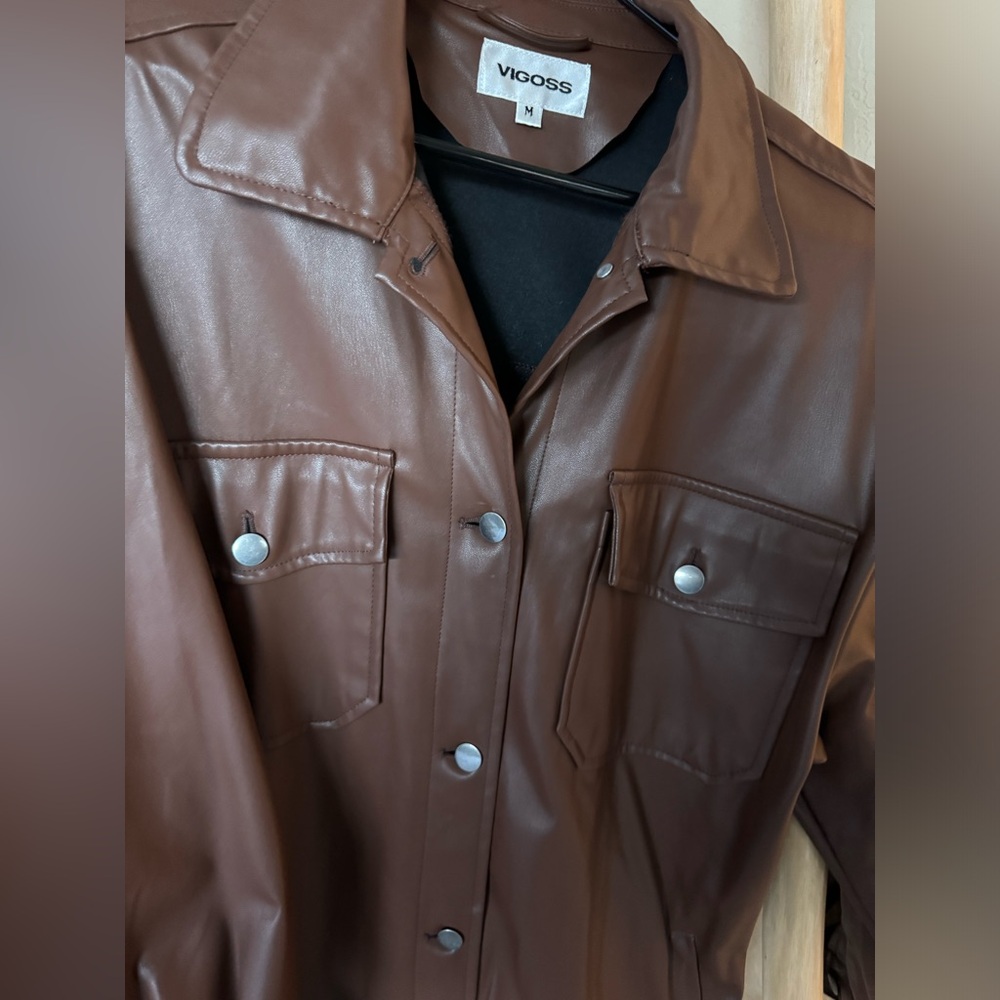 Faux leather shacket - Picture 2 of 5